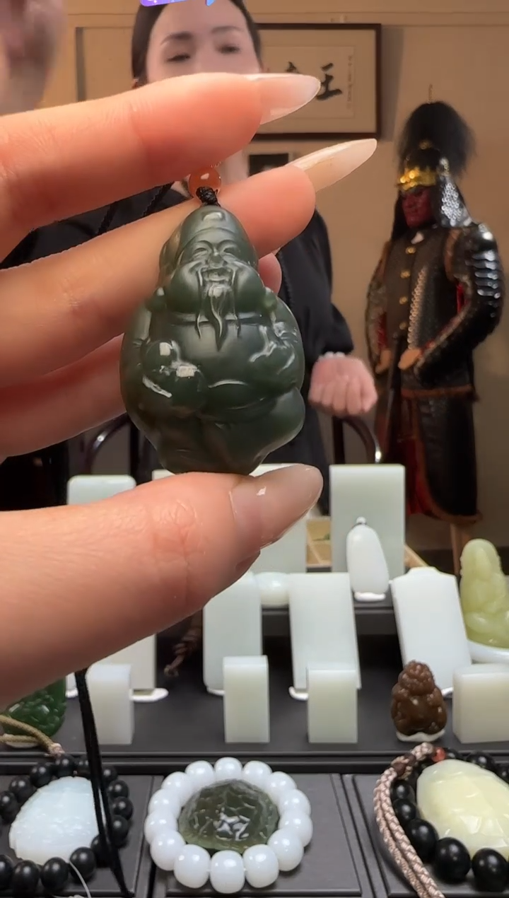 【闪购商品】和田玉且末蓝财神未镶嵌吊坠