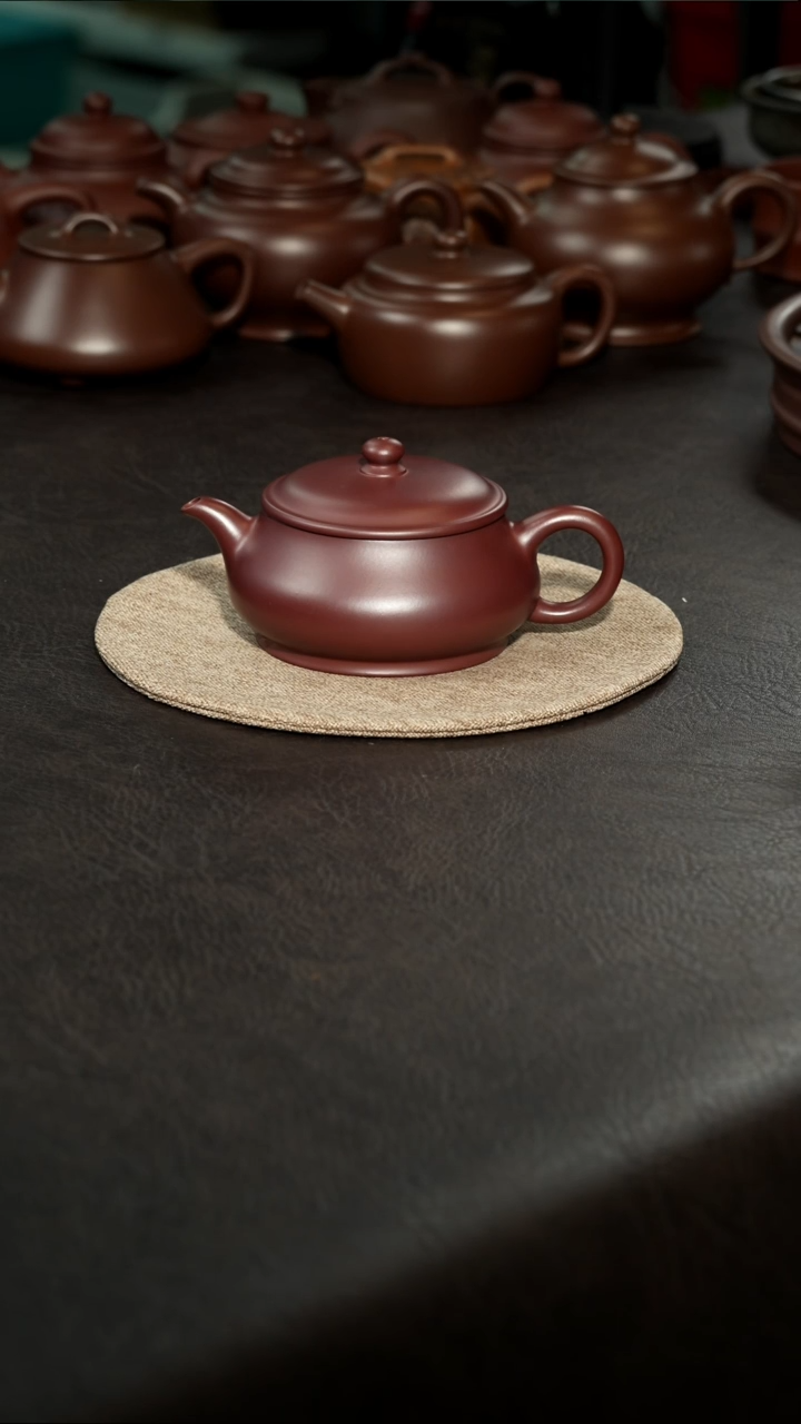 茶壶紫砂￴****N明炉壶，龙血砂，汪达明全手工170cc