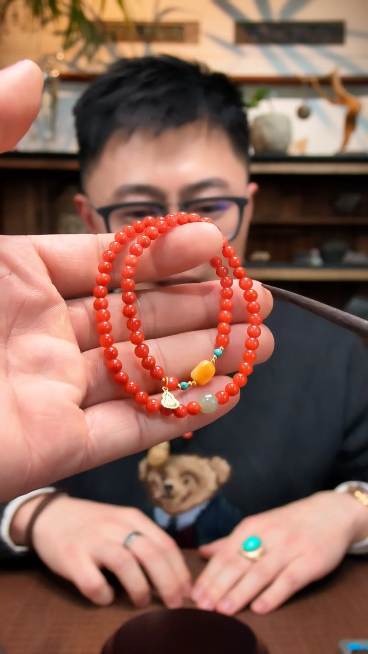 银S925镶嵌手串南红玛瑙S925银南红双圈手串DN5*