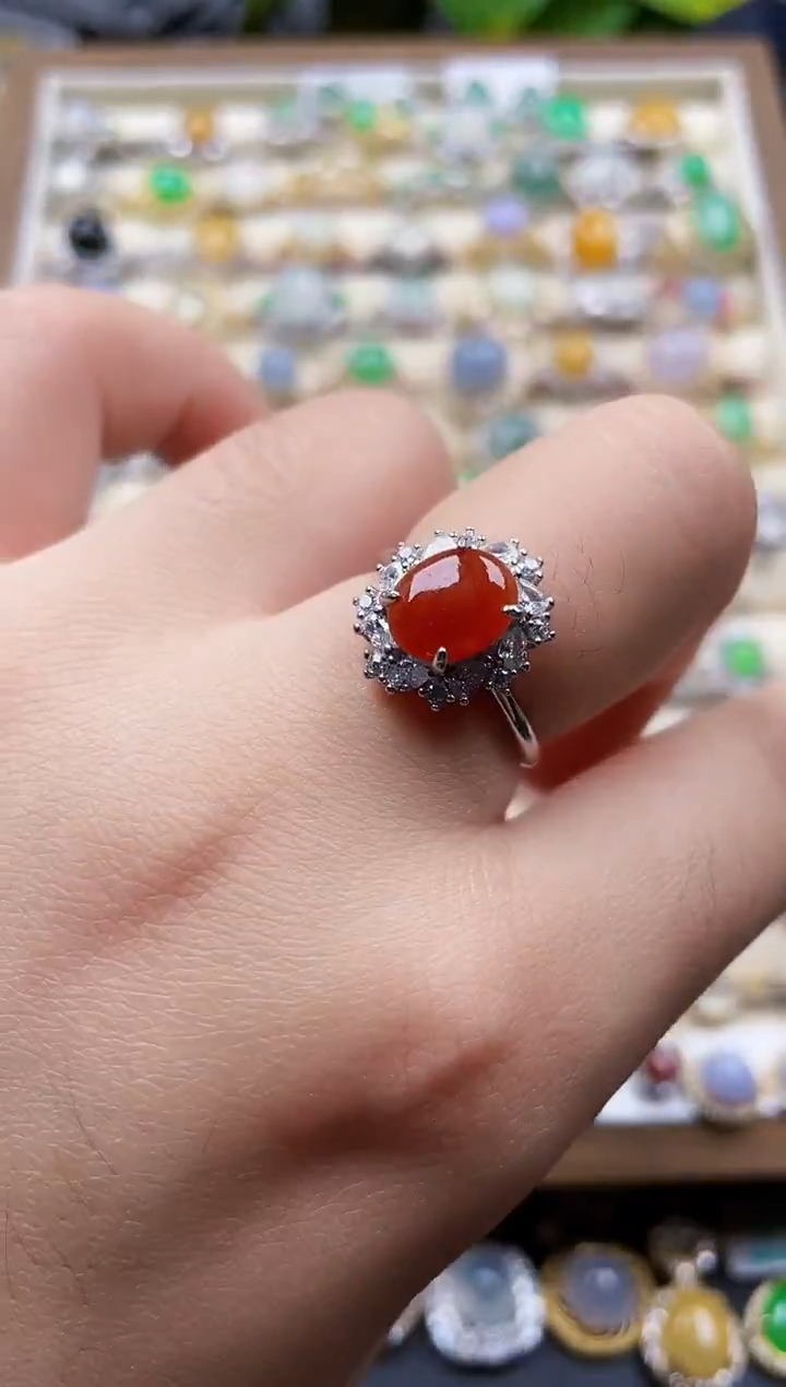 银S925镶嵌戒指翡翠83