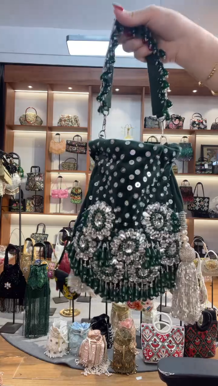 织物2 手工珠珠包包腋下斜跨包手拿包手提晚宴包