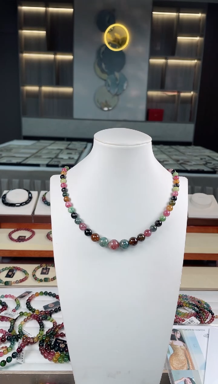 未镶嵌老矿碧玺塔链碧玺（多样性发一条）Q