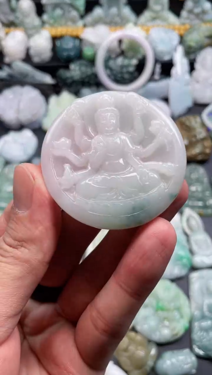 颈饰未镶嵌翡翠84  天然翡翠a货  千手观音