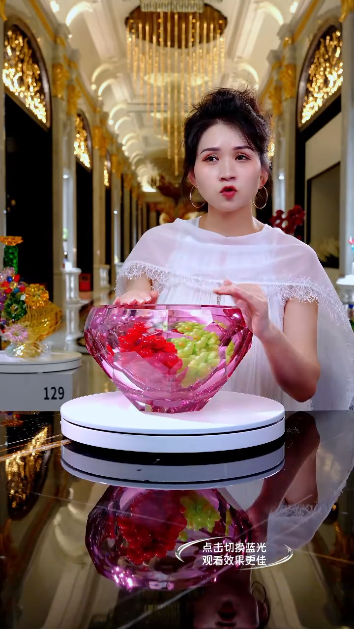 琉璃摆件YB00427琉璃金红果碗