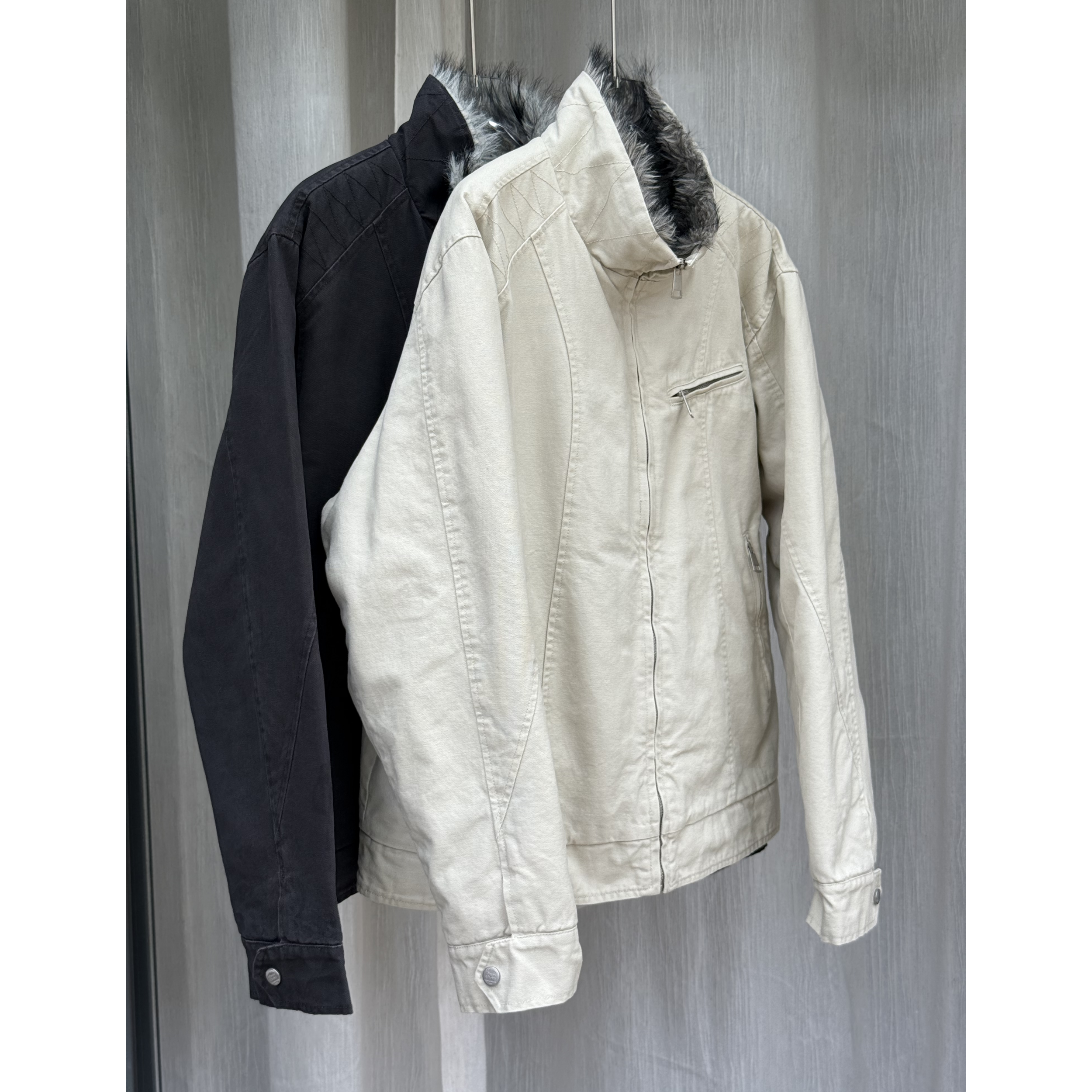 Uninhabitable 洗水做旧工艺！秋冬加绒加厚美式复古休闲夹克外套