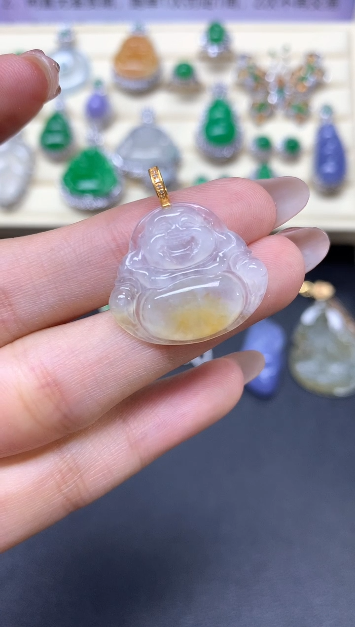 【闪购商品】翡翠吊坠(不含链)18K金镶嵌吊坠|950+95