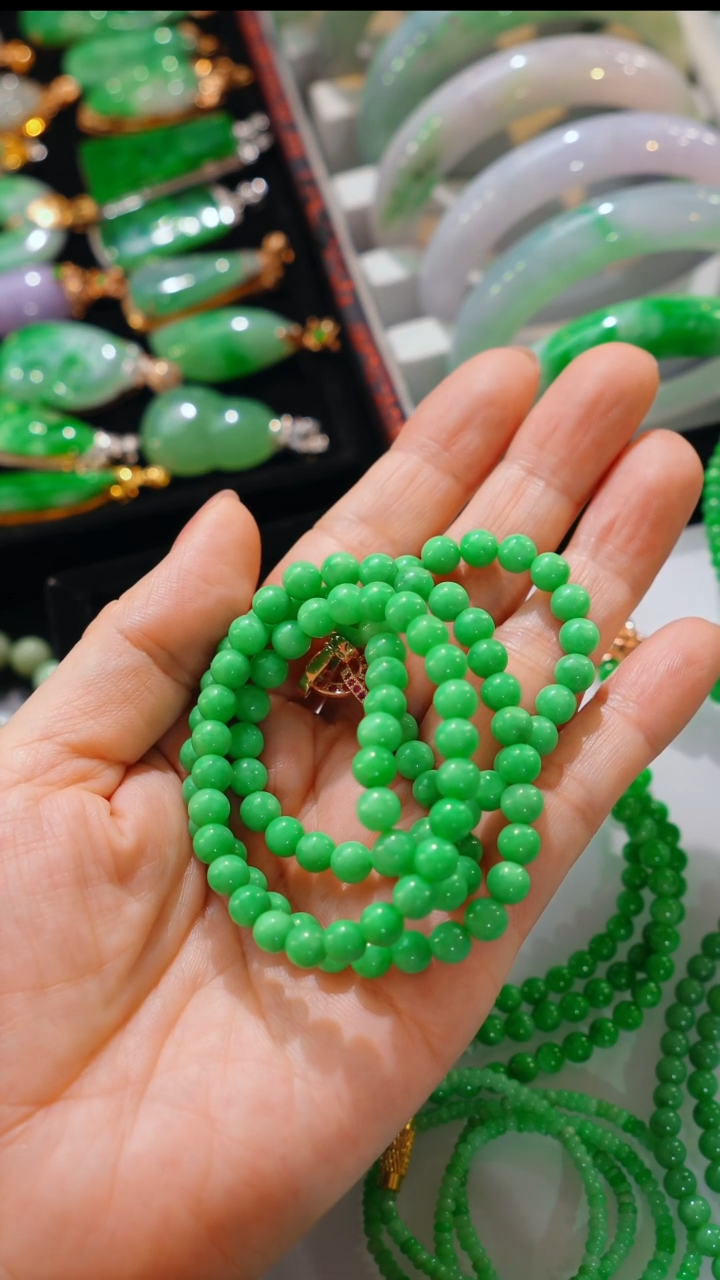 散珠翡翠翡翠珠子项链