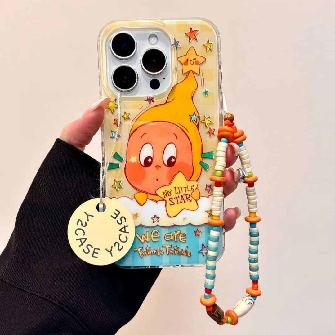 星星人插画适用于苹果17promax手机壳VIVO华为OPPO小米15一加女壳