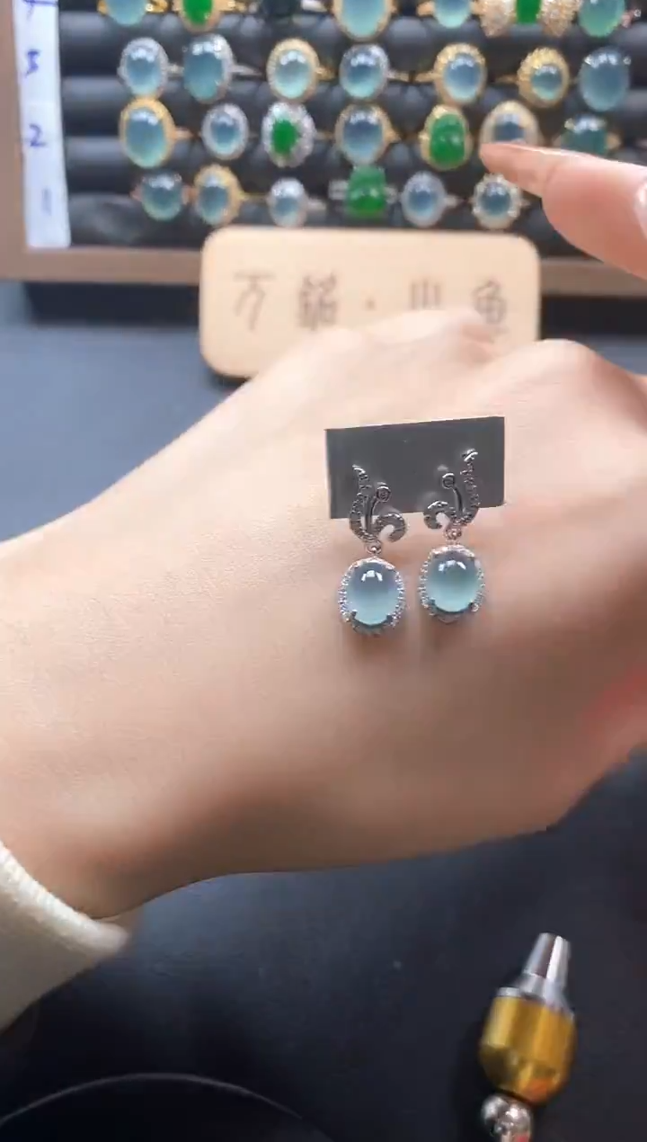 银S925镶嵌戒指翡翠51511