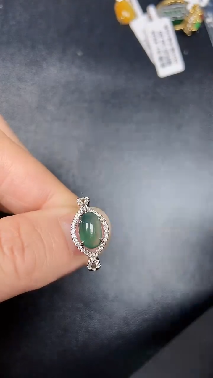 银S925镶嵌戒指翡翠1420