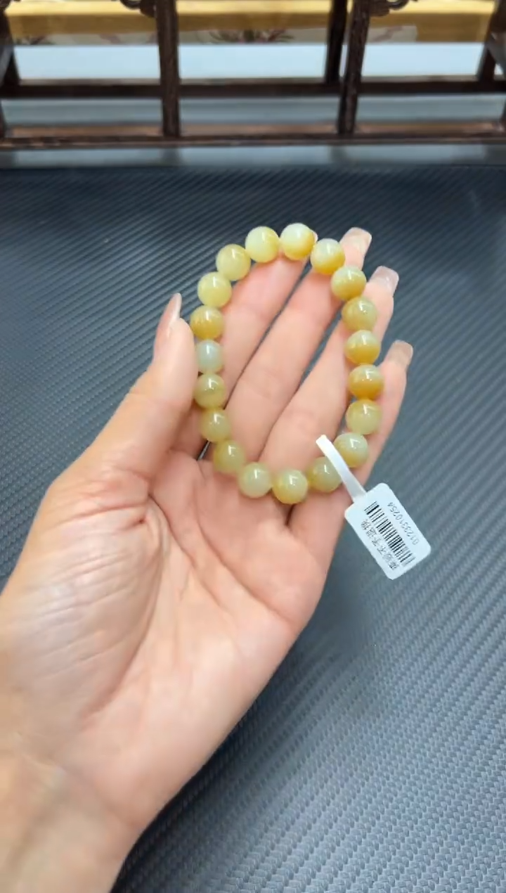 未镶嵌手串和田玉若羌微色差卡10MH