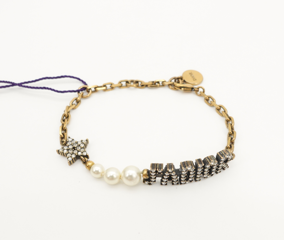 95新 DIOR/迪奥 GGS迪奥字母镶钻手链78609285