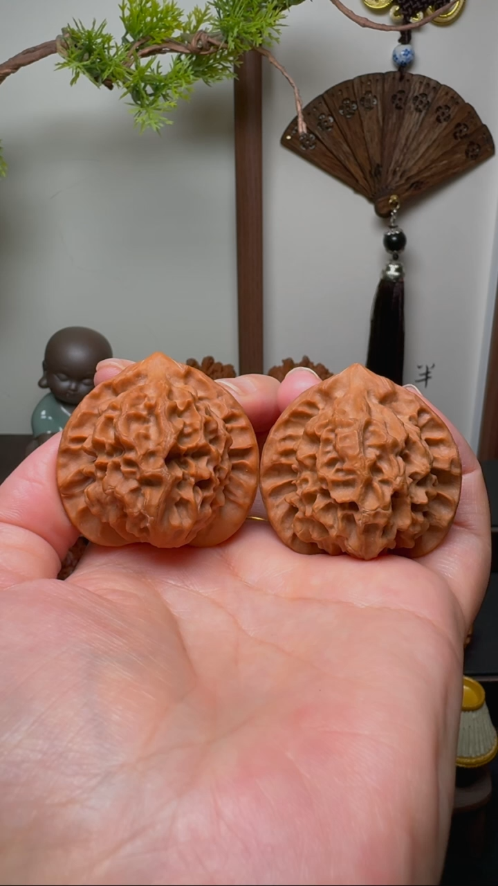 文玩核桃吊坠龙鳞纹货头 边41 官帽公子帽