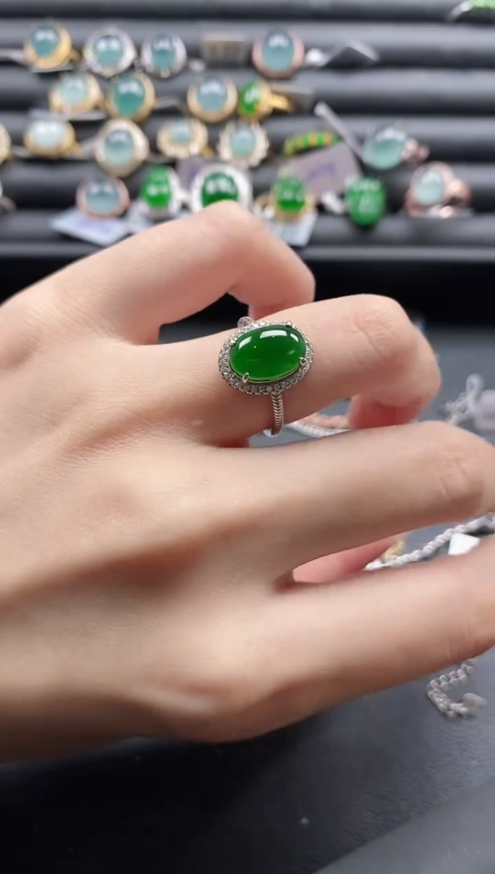 【闪购商品】翡翠戒指银S925镶嵌1111