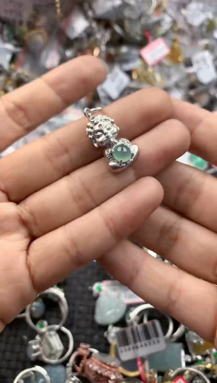 银S925镶嵌戒指翡翠999----4