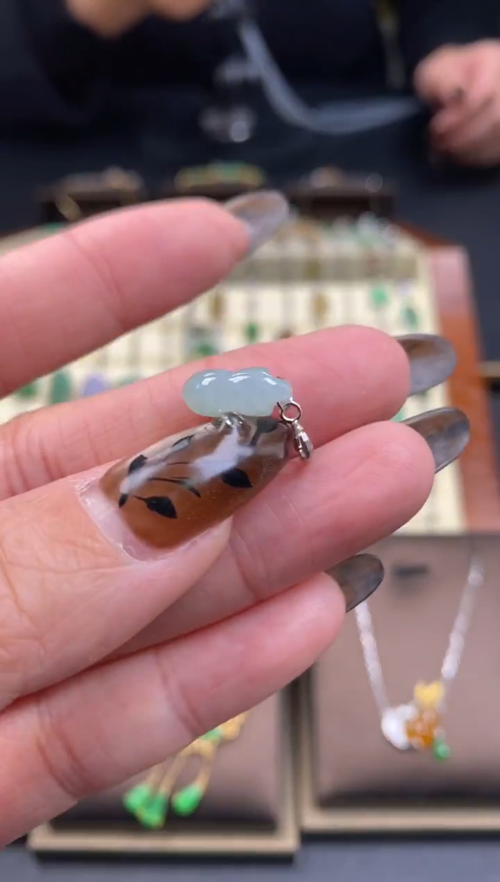 颈饰银S925镶嵌翡翠15314