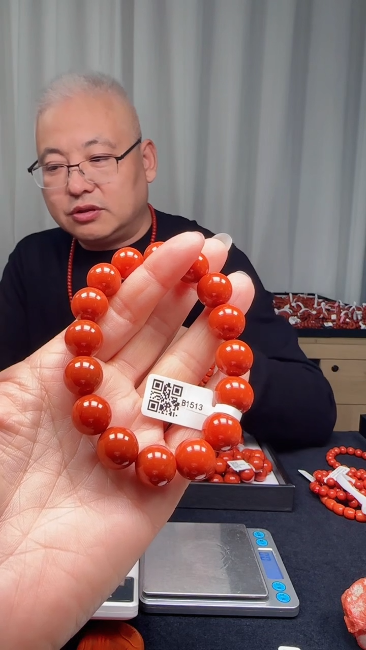 未镶嵌多样性发一件南红玛瑙【高货】柿锦红13mm保山圆珠单圈 