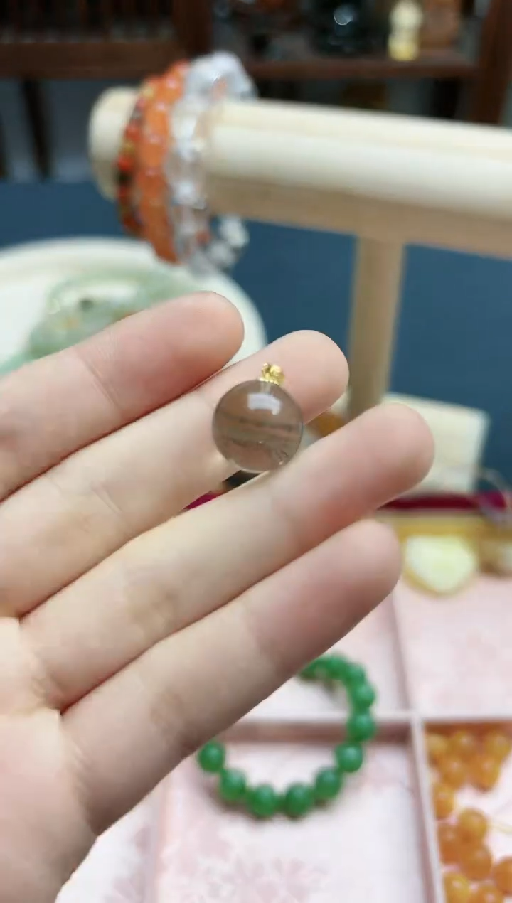 【闪购商品】水晶吊坠18K金镶嵌18k金幽灵吊坠*1 DL赠链