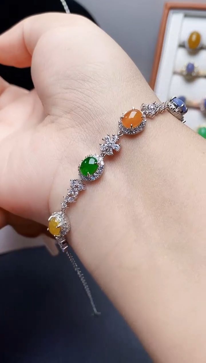 银S925镶嵌戒指翡翠0097