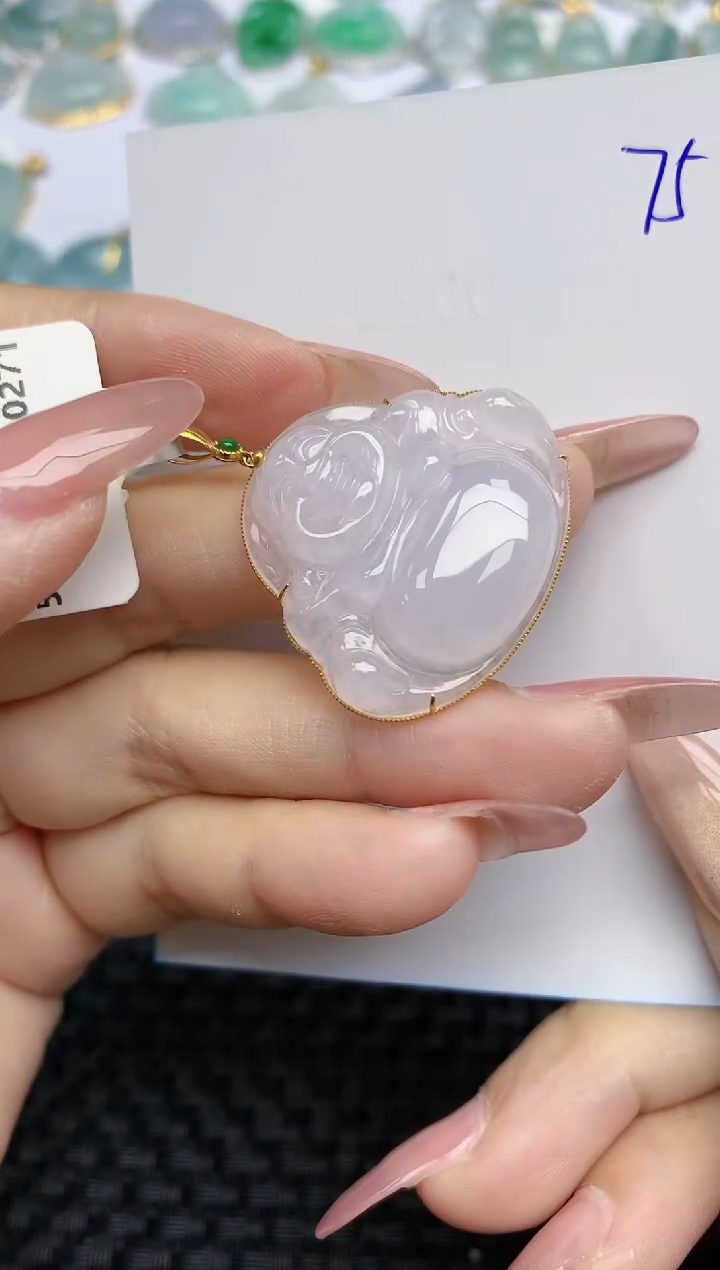 【闪购商品】翡翠颈饰18K金镶嵌天然A货翡翠 74