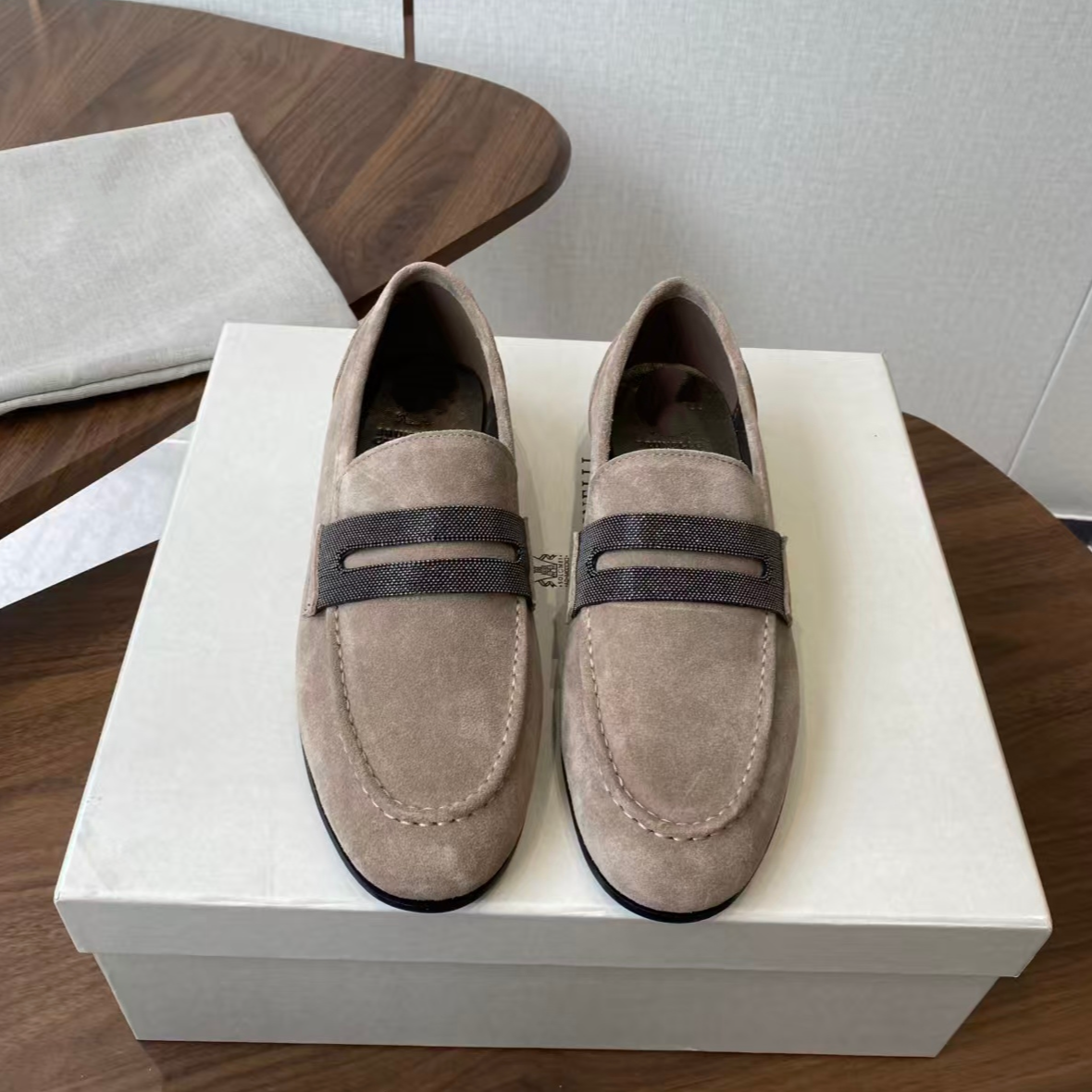 纯手工！BC珠链小牛皮乐福鞋 NAN&SEN 羊皮内里真皮大底女士乐福鞋