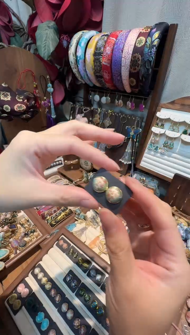 燕*【孤品车12.5】李德喜长相思12毫米耳钉