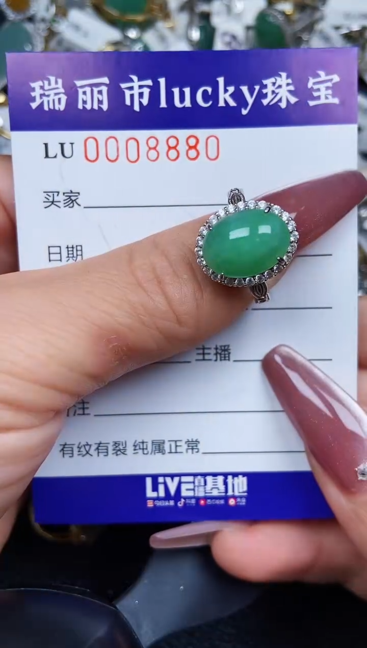 翡翠银S925镶嵌颈饰8880