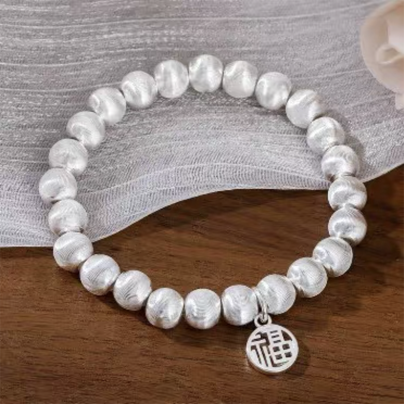 足银手链 52号链接【南瓜子手链】足银999.9手链带证书礼盒包装