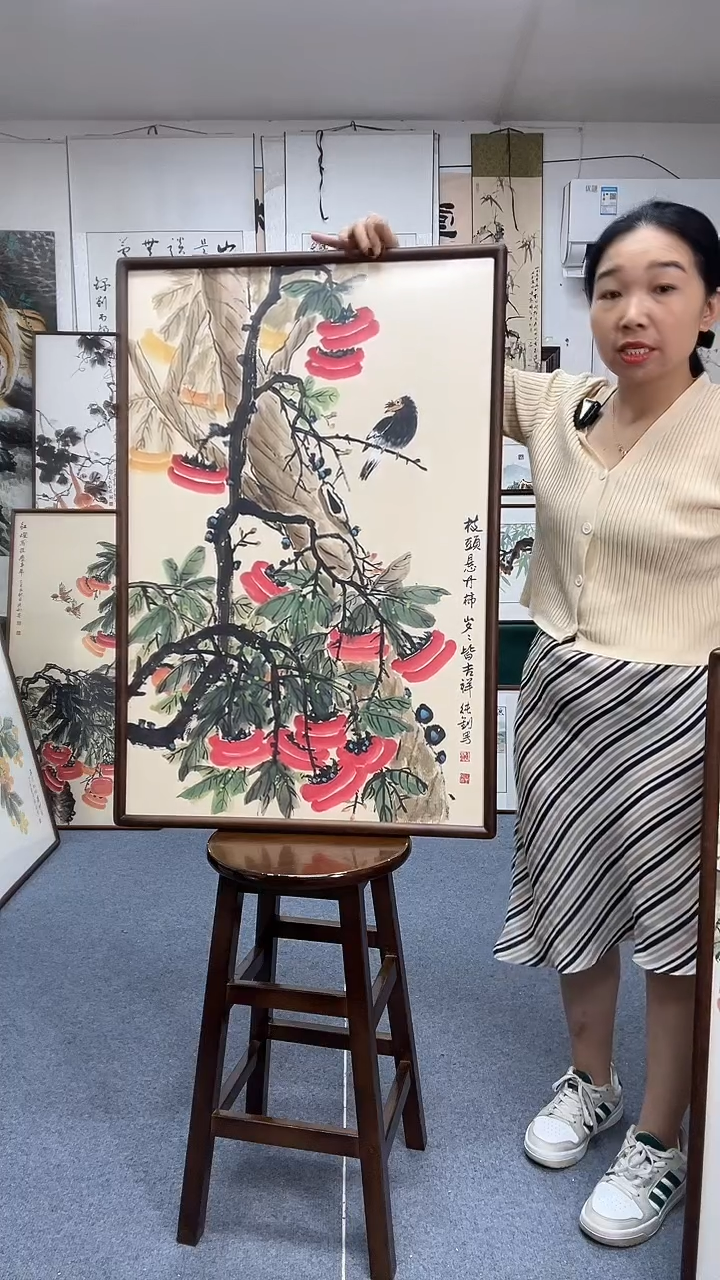 国画62*92实木画框京东包邮手绘