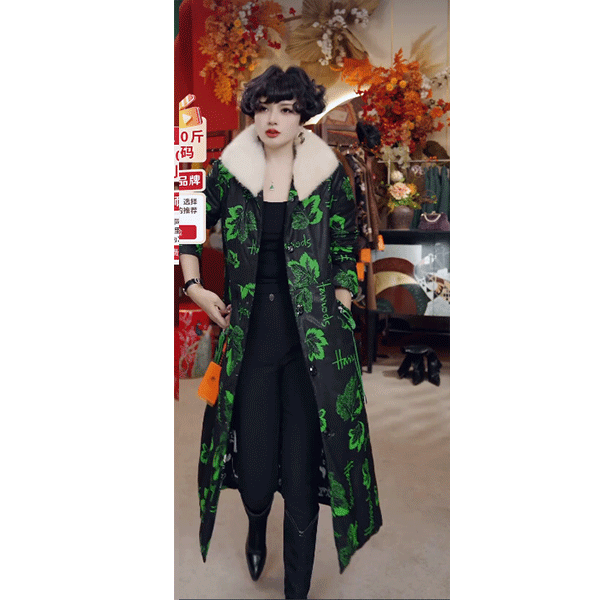 W2310  时尚气质复古国风中长款冬季大衣外套