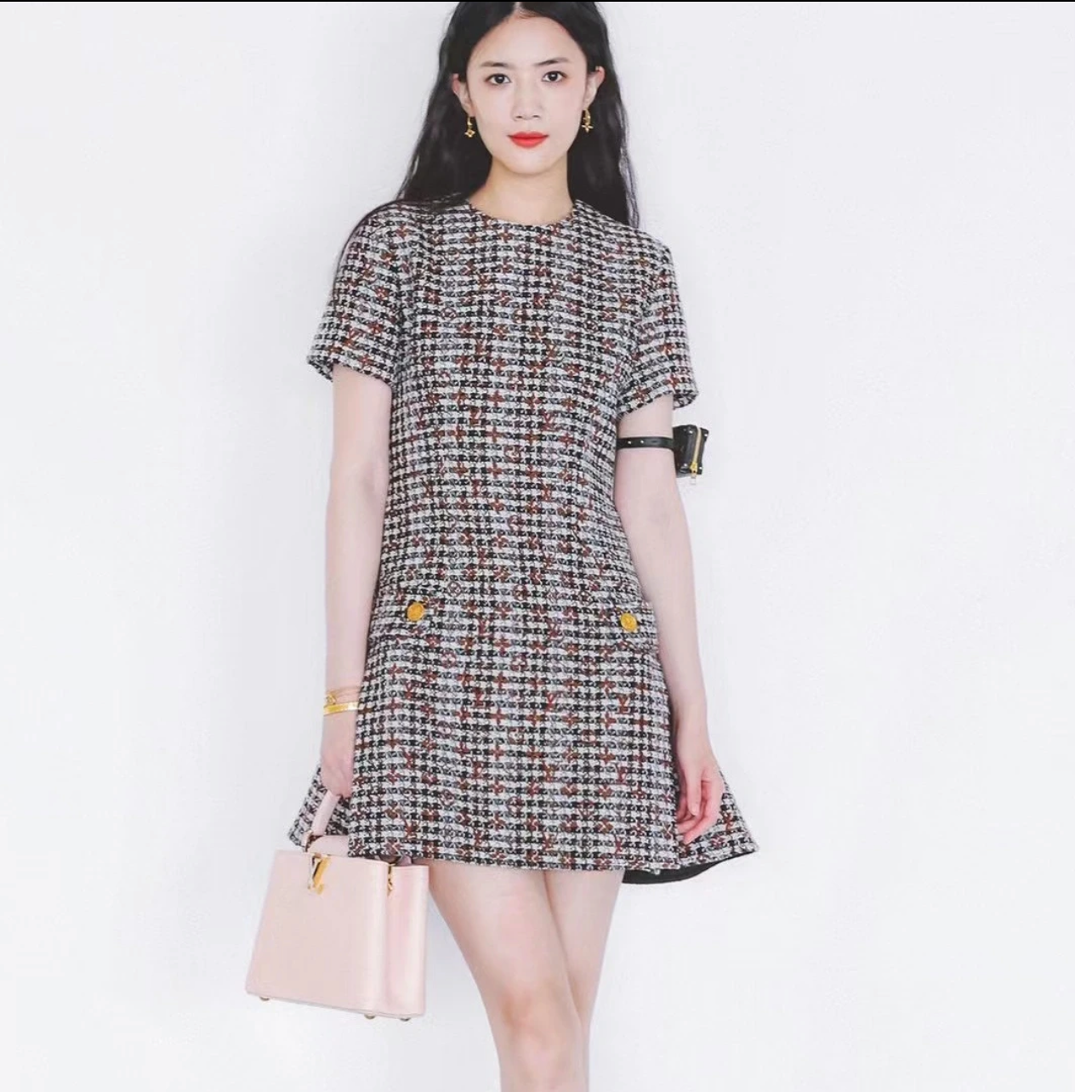 未使用 LouisVuitton/路易威登 汤/TP032114/印花短袖连衣裙 