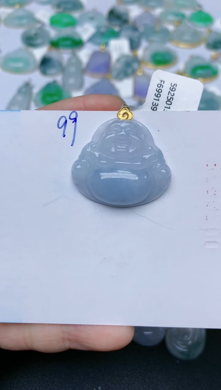 【闪购商品】翡翠颈饰18K金镶嵌天然翡翠A货    