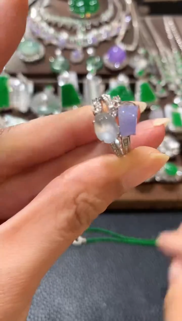 18K金镶嵌戒指翡翠m145多样性一件发货