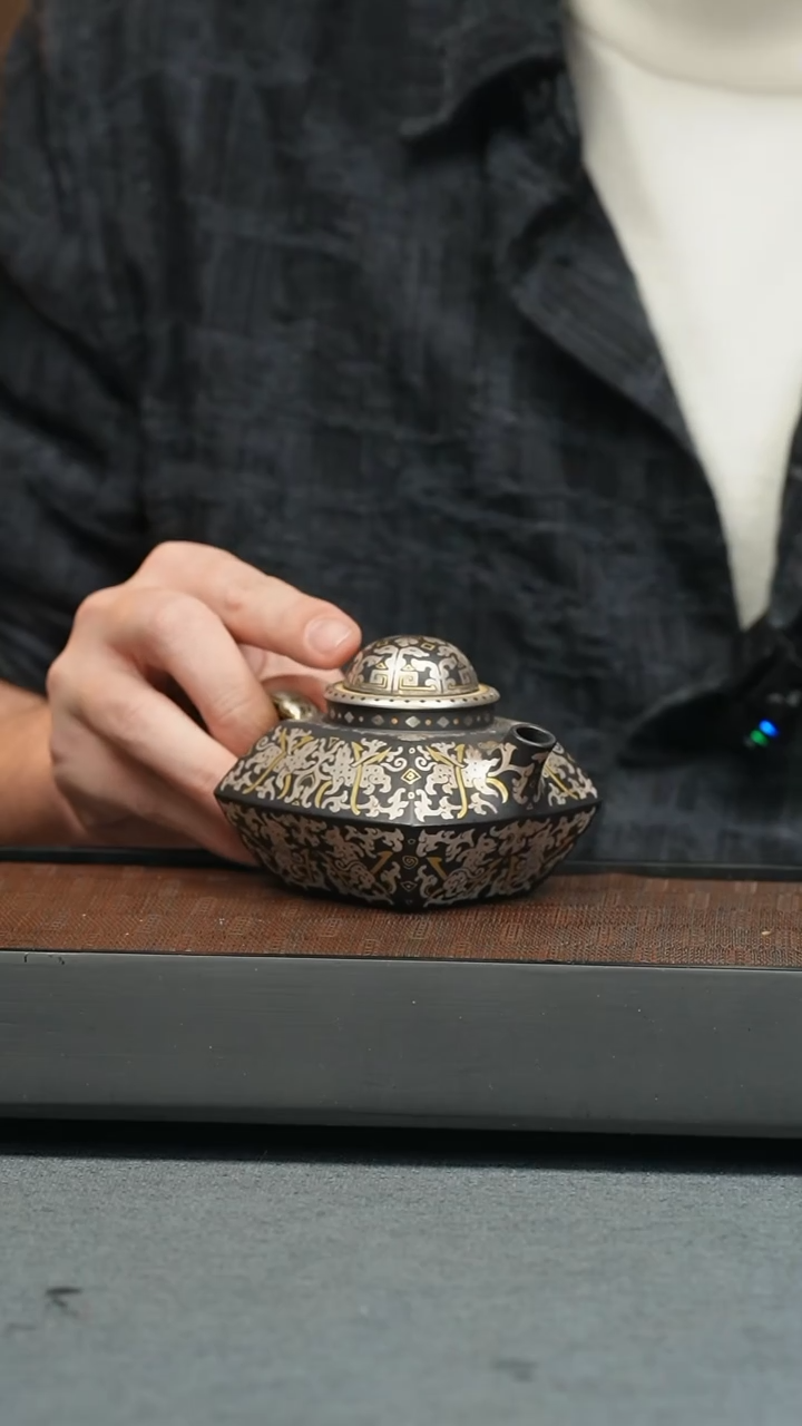 【闪购商品】紫砂茶壶五堂 玲珑塔（捂灰天青泥）