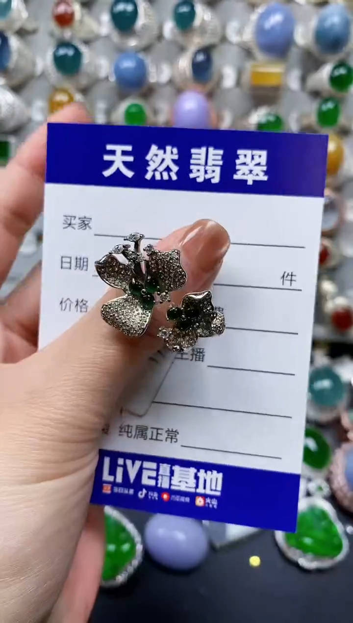 【闪购商品】翡翠戒指银S925镶嵌0281