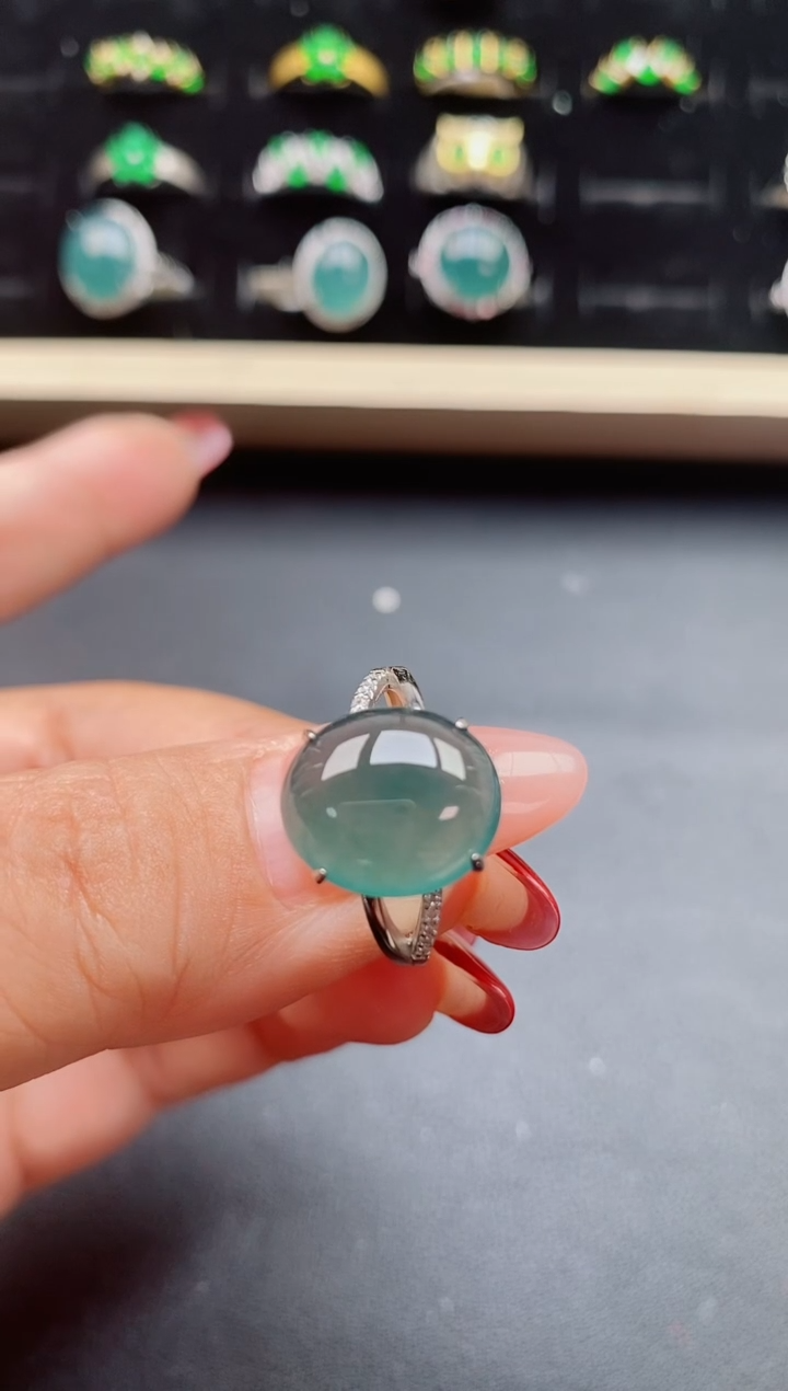 【闪购商品】翡翠戒指银S925镶嵌21321