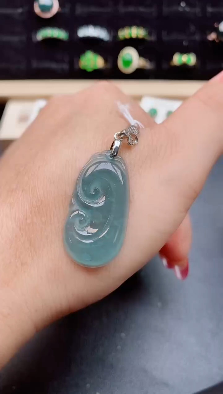 【闪购商品】翡翠吊坠(不含链)银S925镶嵌50850