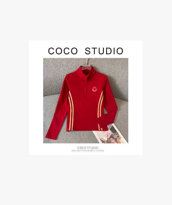 女长袖秋冬极简风户外休闲运动半拉链保暖时尚百搭打底衫DDS292