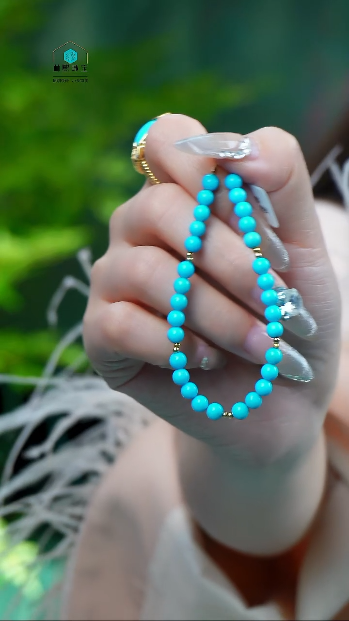 【闪购商品】绿松石手串18K金镶嵌发货一件