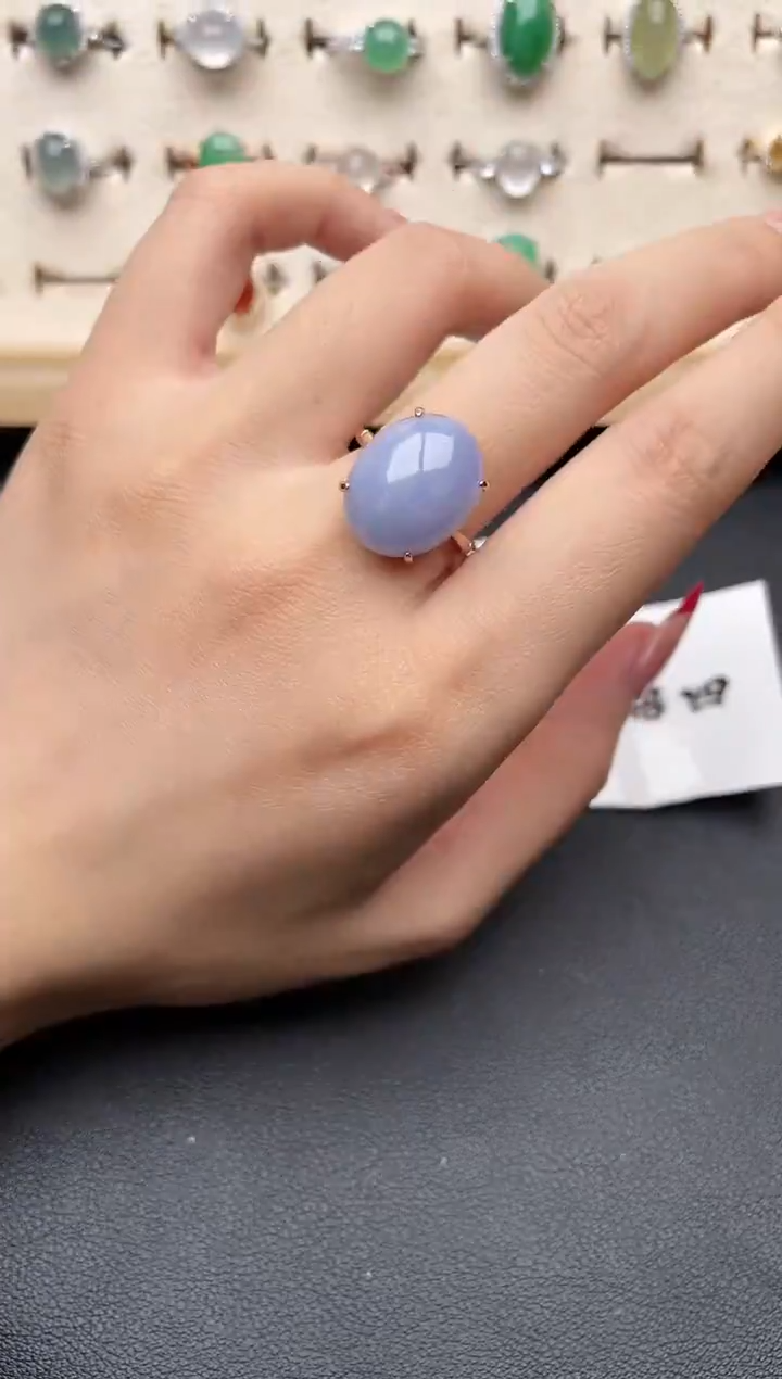 【闪购商品】翡翠戒指银S925镶嵌一物一证一礼盒