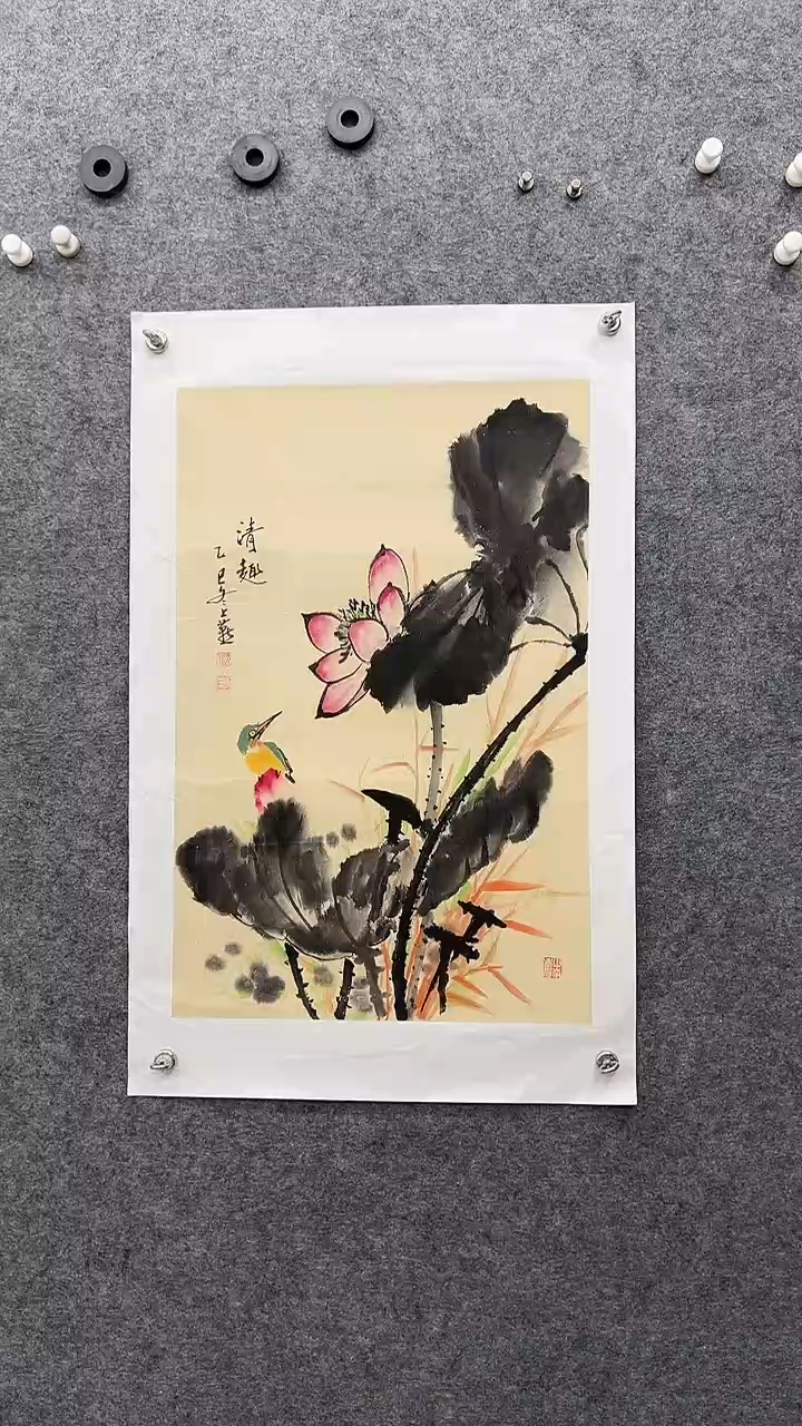 国画国画王生意荷花