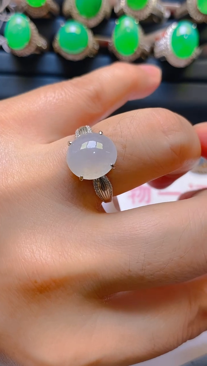 【闪购商品】翡翠耳饰银S925镶嵌天然A货翡翠1