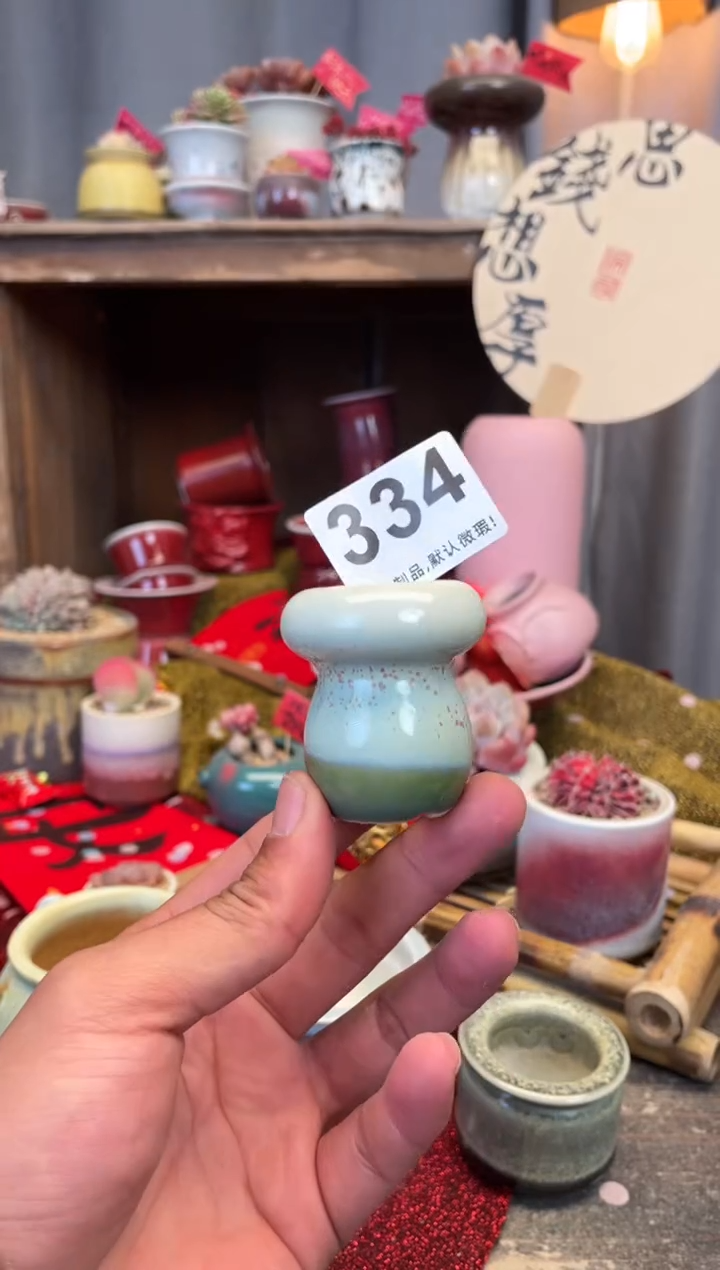 【闪购商品】摆件334景德镇手工花盆 默认微瑕