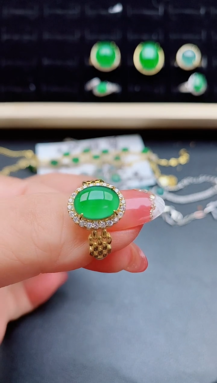 【闪购商品】翡翠戒指银S925镶嵌5080550