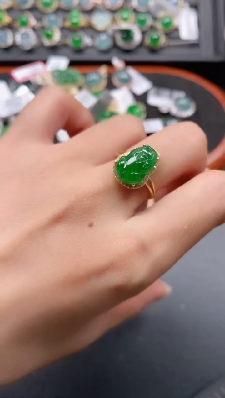 银S925镶嵌戒指翡翠1111111