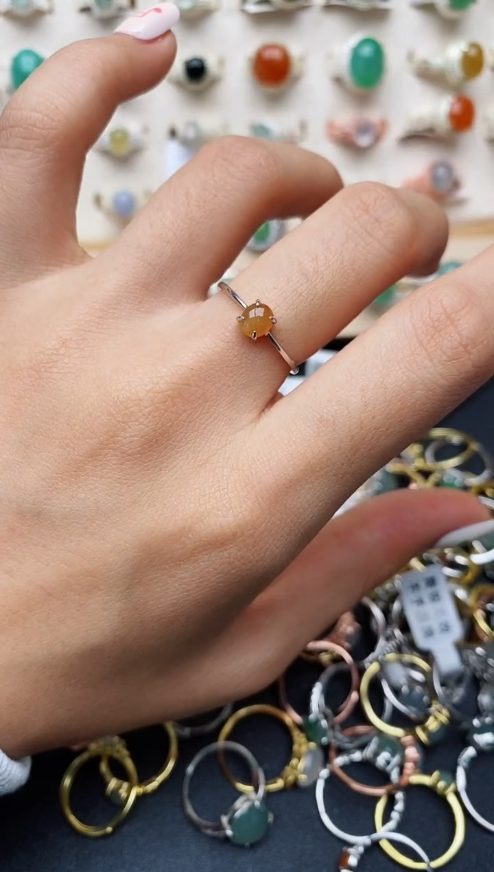 【闪购商品】翡翠戒指银S925镶嵌缅甸翡翠