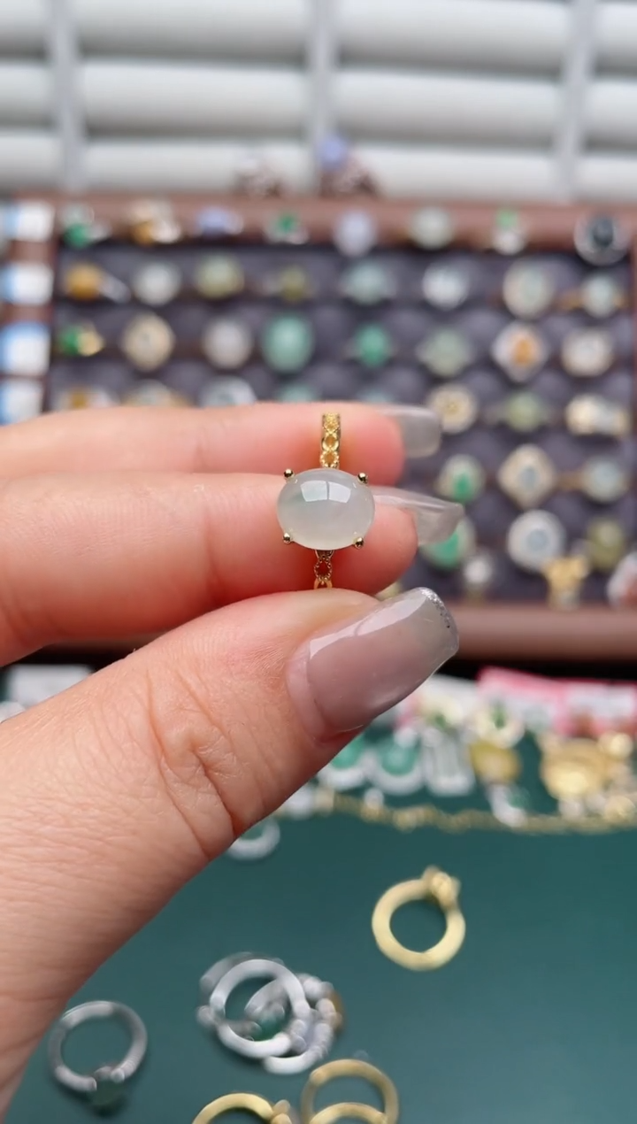 银S925镶嵌戒指翡翠.