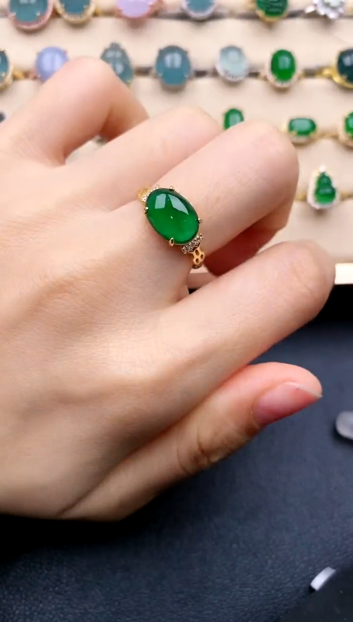 【闪购商品】翡翠戒指银S925镶嵌....