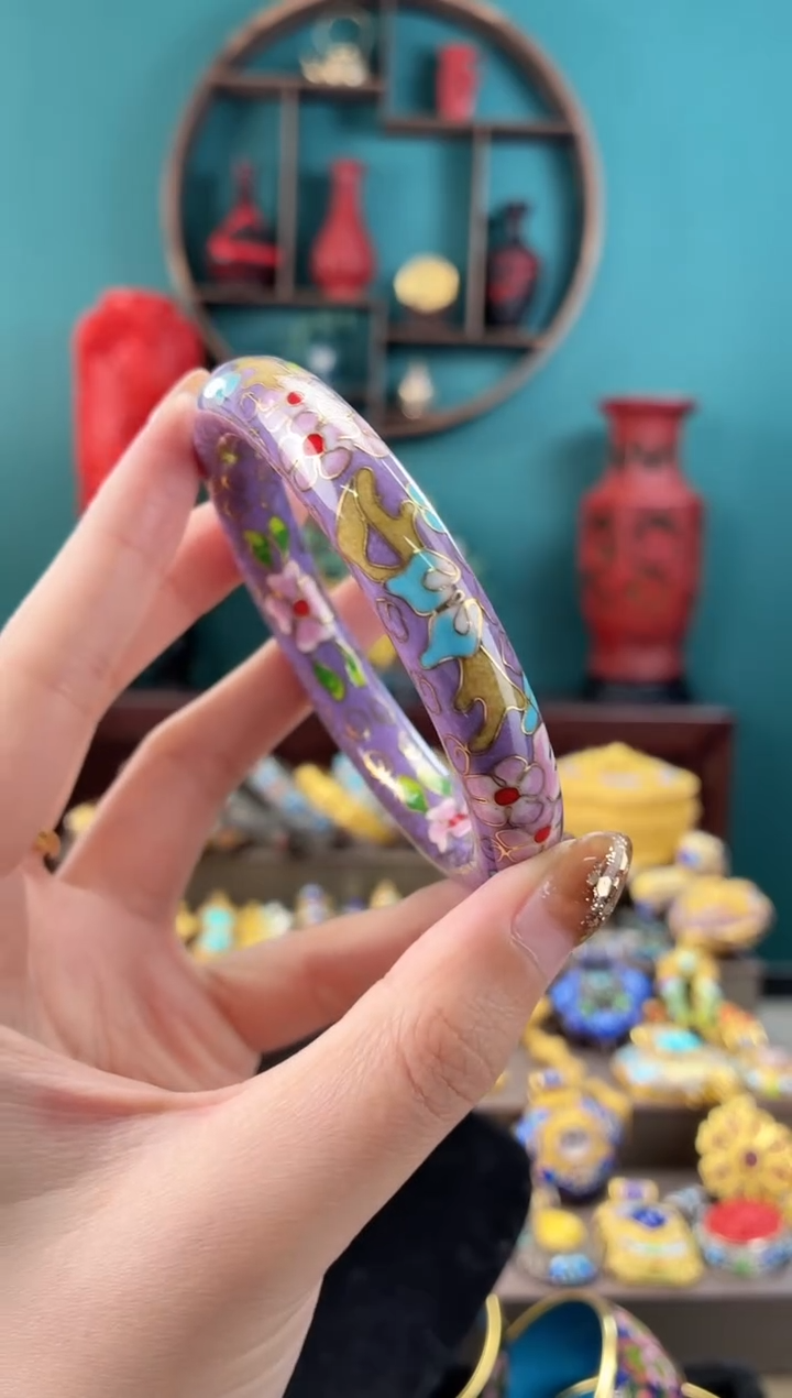 非遗景泰蓝镯子紫色