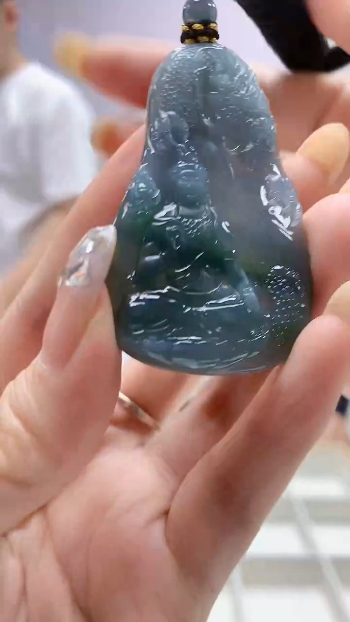 定制翡翠未镶嵌4898DD-毛货挂件162